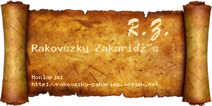 Rakovszky Zakariás névjegykártya